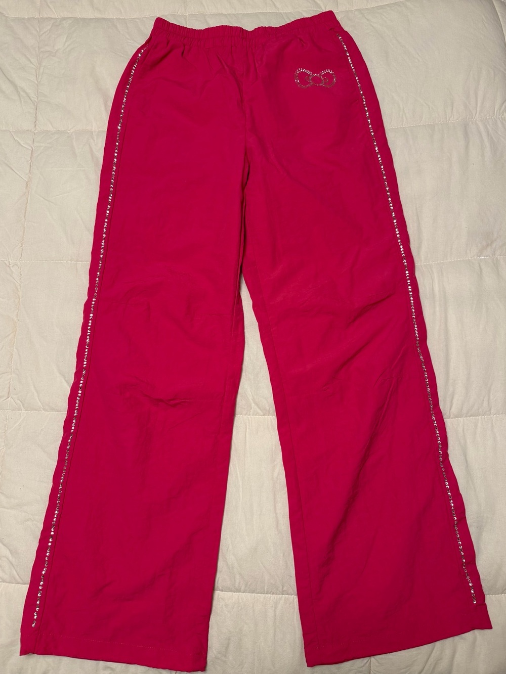 Hello Kitty barbie Pink Jogger Track Pants with Rhinestone Trim